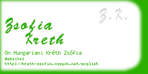 zsofia kreth business card